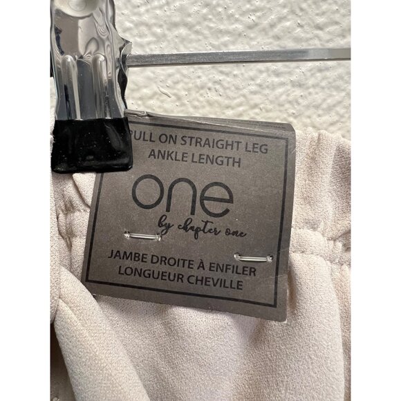 NWT Chapter One Womens Beige Cargo Pants With Tie Waist & Pockets Straight Leg A - Picture 4 of 6